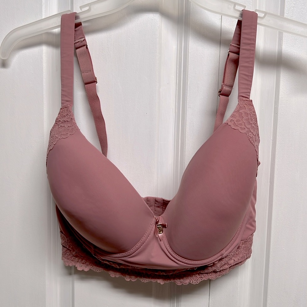 Daisy Fuenles Pink Rose Wide Band Bra Size 38DD